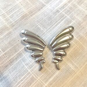 Vintage Sterling Silver Carla Butterfly Wing Earrings